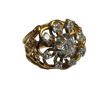 Bague Dôme en or jaune et diamants - Castafiore
