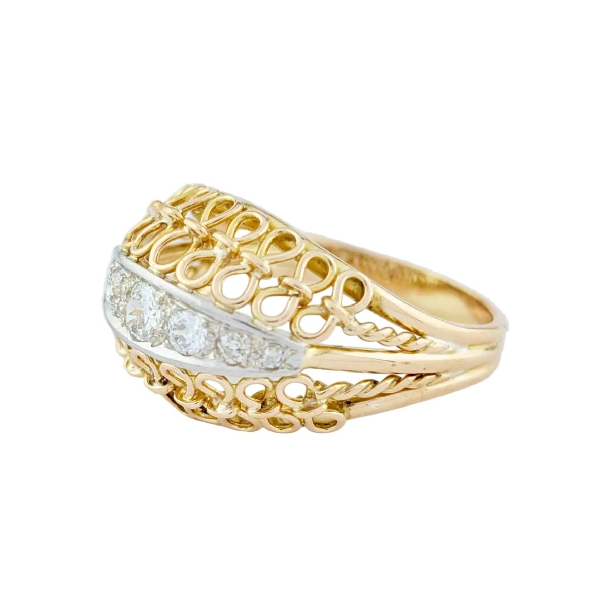 Bague Dôme en or jaune et diamants - Castafiore
