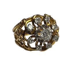Bague Dôme en or jaune et diamants - Castafiore