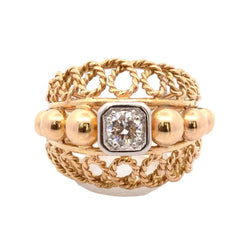 Bague Dôme en or jaune et diamants - Castafiore