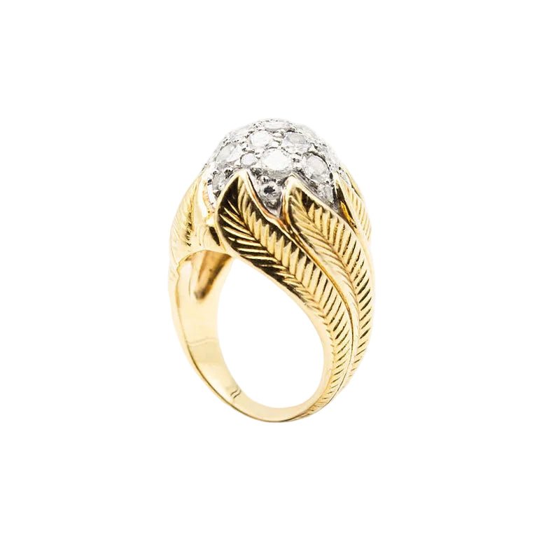 Bague Dôme en or jaune et diamants - Castafiore