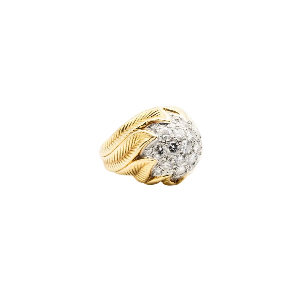 Bague Dôme en or jaune et diamants - Castafiore