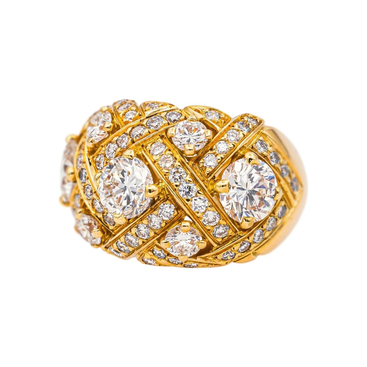 Bague Dôme en or jaune et diamants - Castafiore