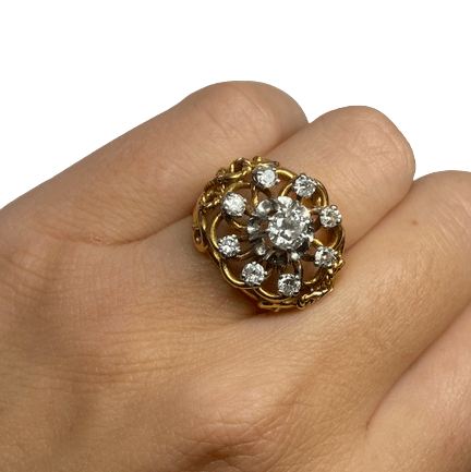 Bague Dôme en or jaune et diamants - Castafiore