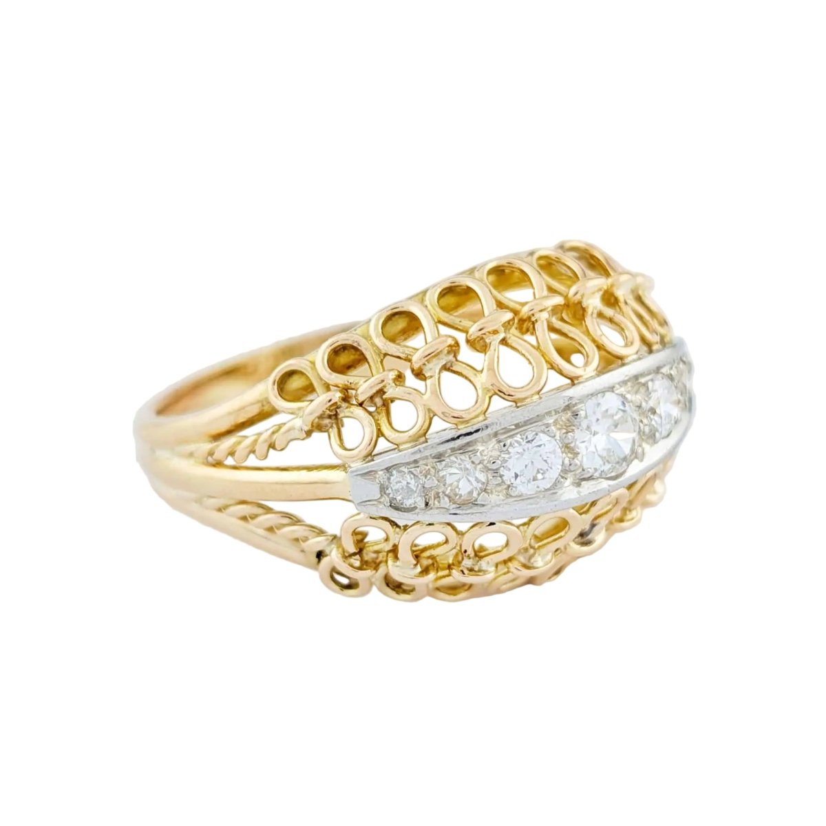 Bague Dôme en or jaune et diamants - Castafiore