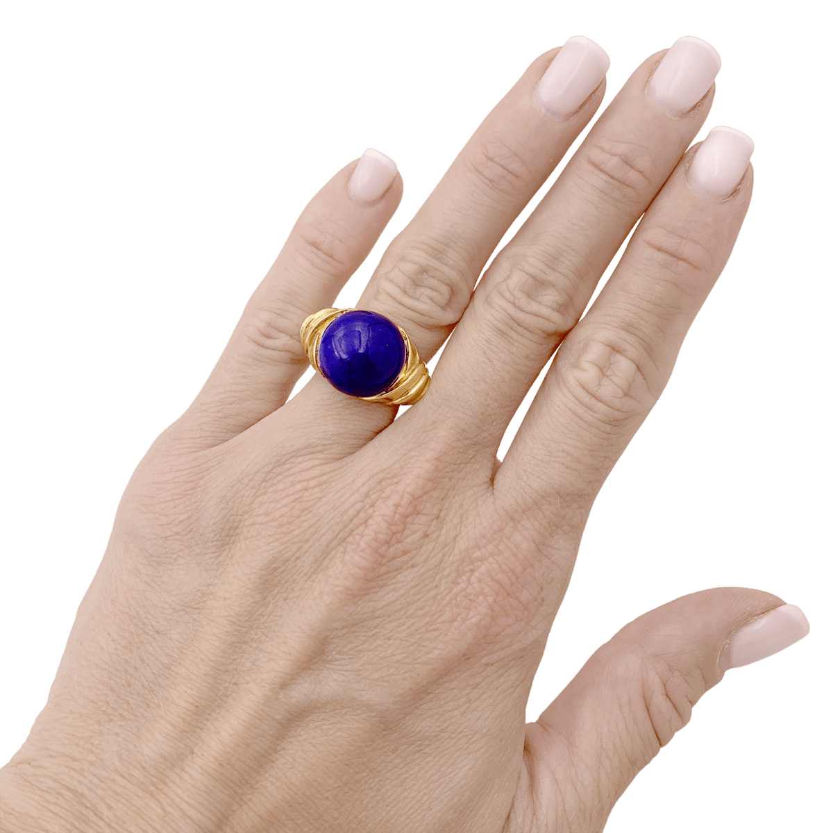 Bague Dôme en or jaune et lapis - lazuli - Castafiore