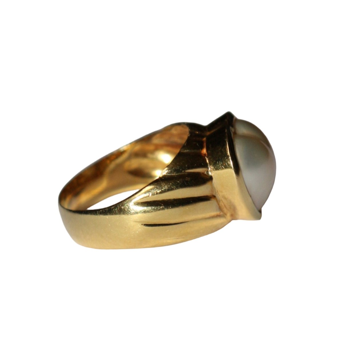 Bague Dôme en or jaune et perle - Castafiore