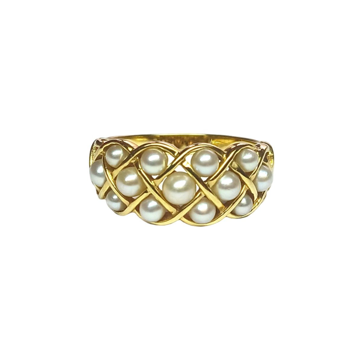 Bague Dôme en or jaune et perles - Castafiore