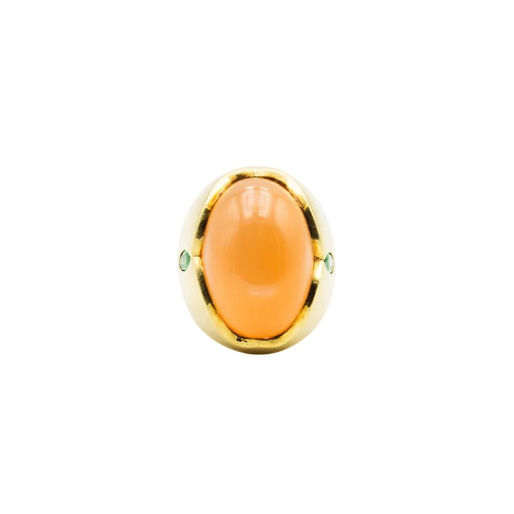 Bague Dôme en or jaune et pierre de lune - Castafiore
