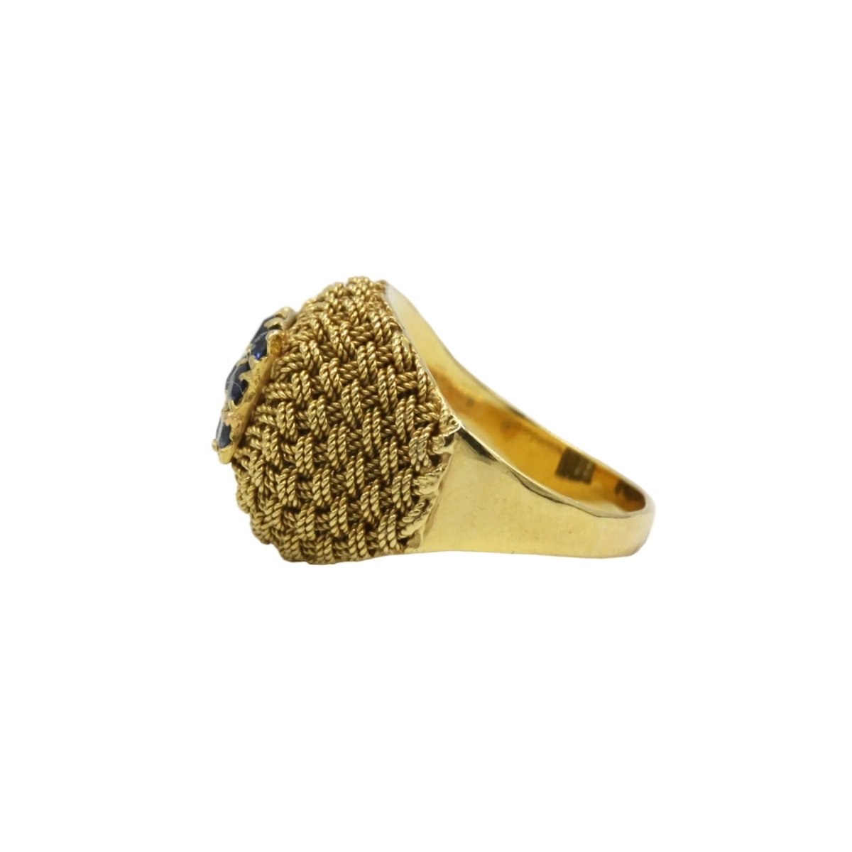 Bague Dôme en or jaune et saphirs - Castafiore