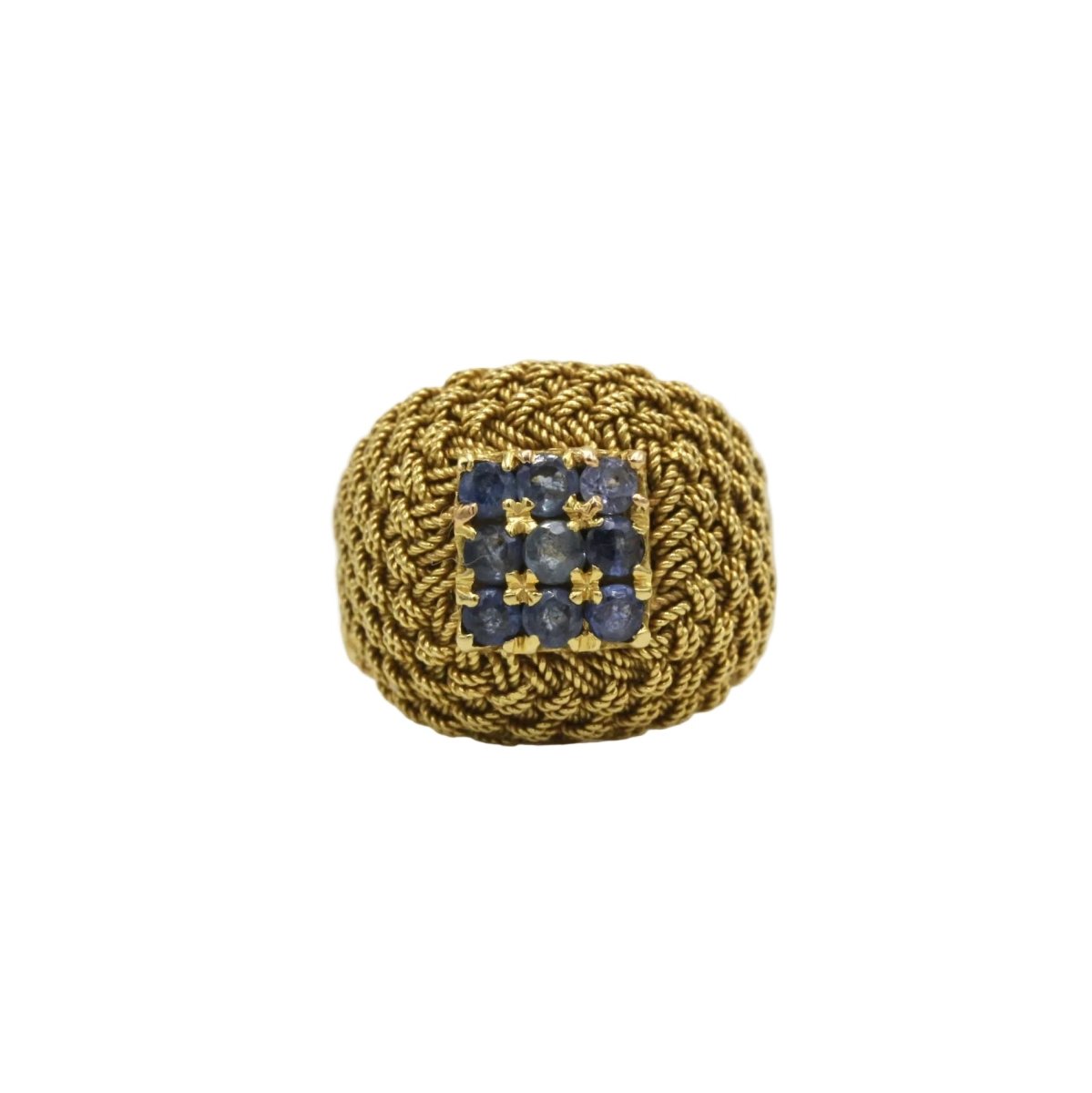 Bague Dôme en or jaune et saphirs - Castafiore