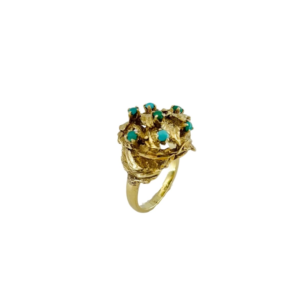 Bague Dôme en or jaune et turquoise - Castafiore