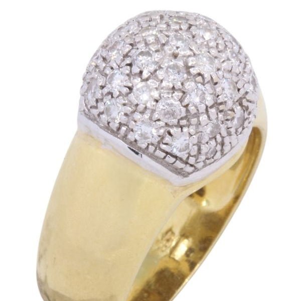 Bague Dôme en or jaune, or blanc et diamants - Castafiore