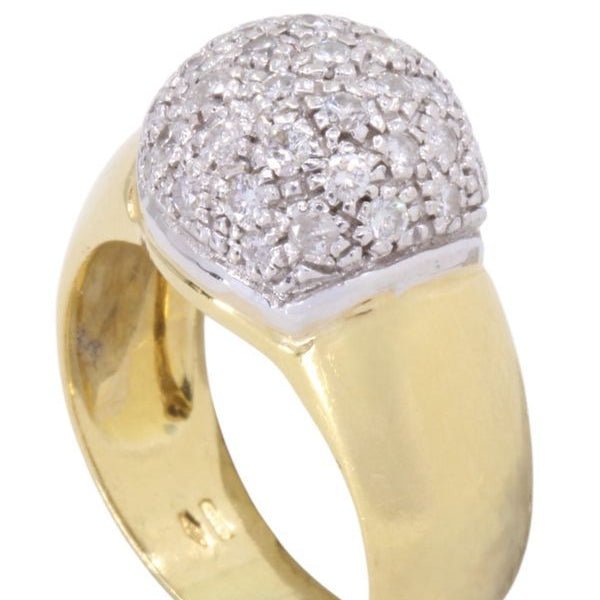 Bague Dôme en or jaune, or blanc et diamants - Castafiore
