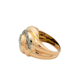 Bague Dôme en or jaune, or blanc et diamants - Castafiore