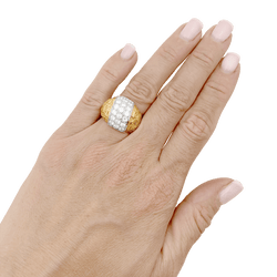 Bague Dôme en or jaune, or blanc et diamants - Castafiore