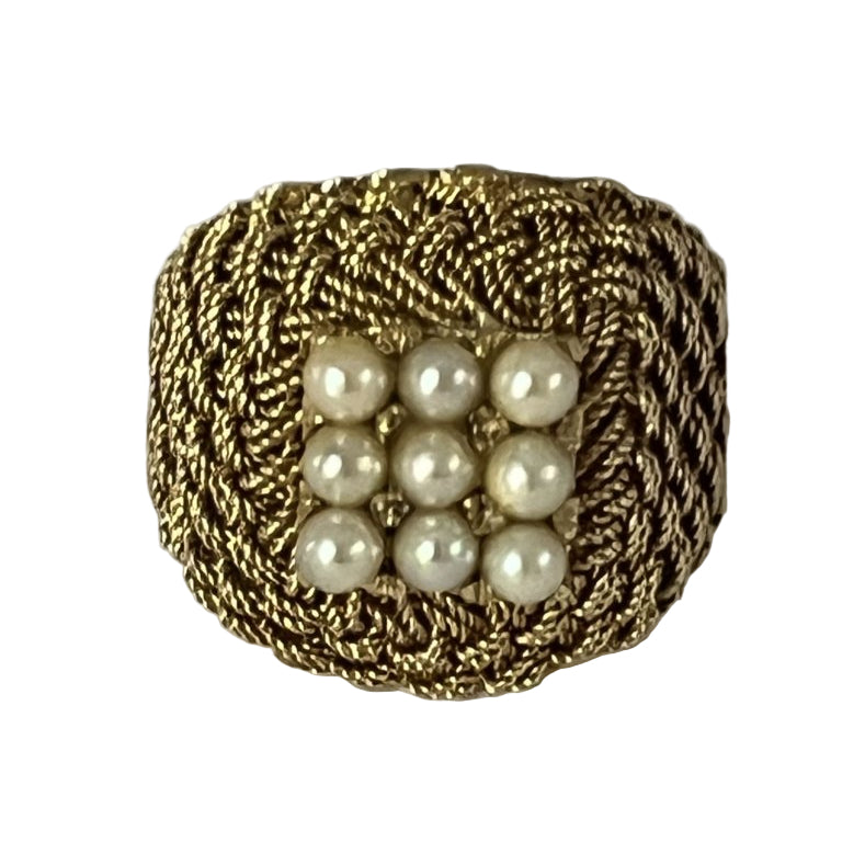 Bague Dôme en or jaune perles - Castafiore