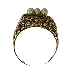 Bague Dôme en or jaune perles - Castafiore