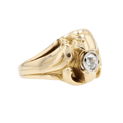 Bague Dôme en or jaune, platine et diamant - Castafiore