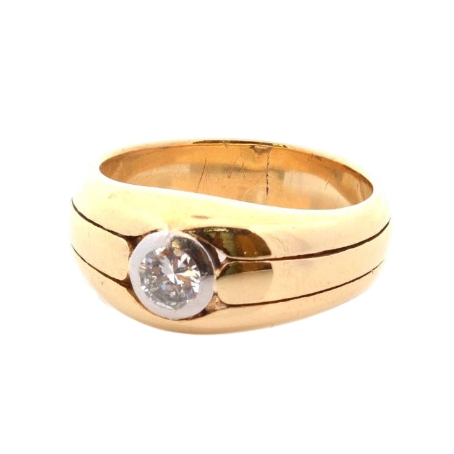 Bague Dôme en or jaune, platine et diamant - Castafiore
