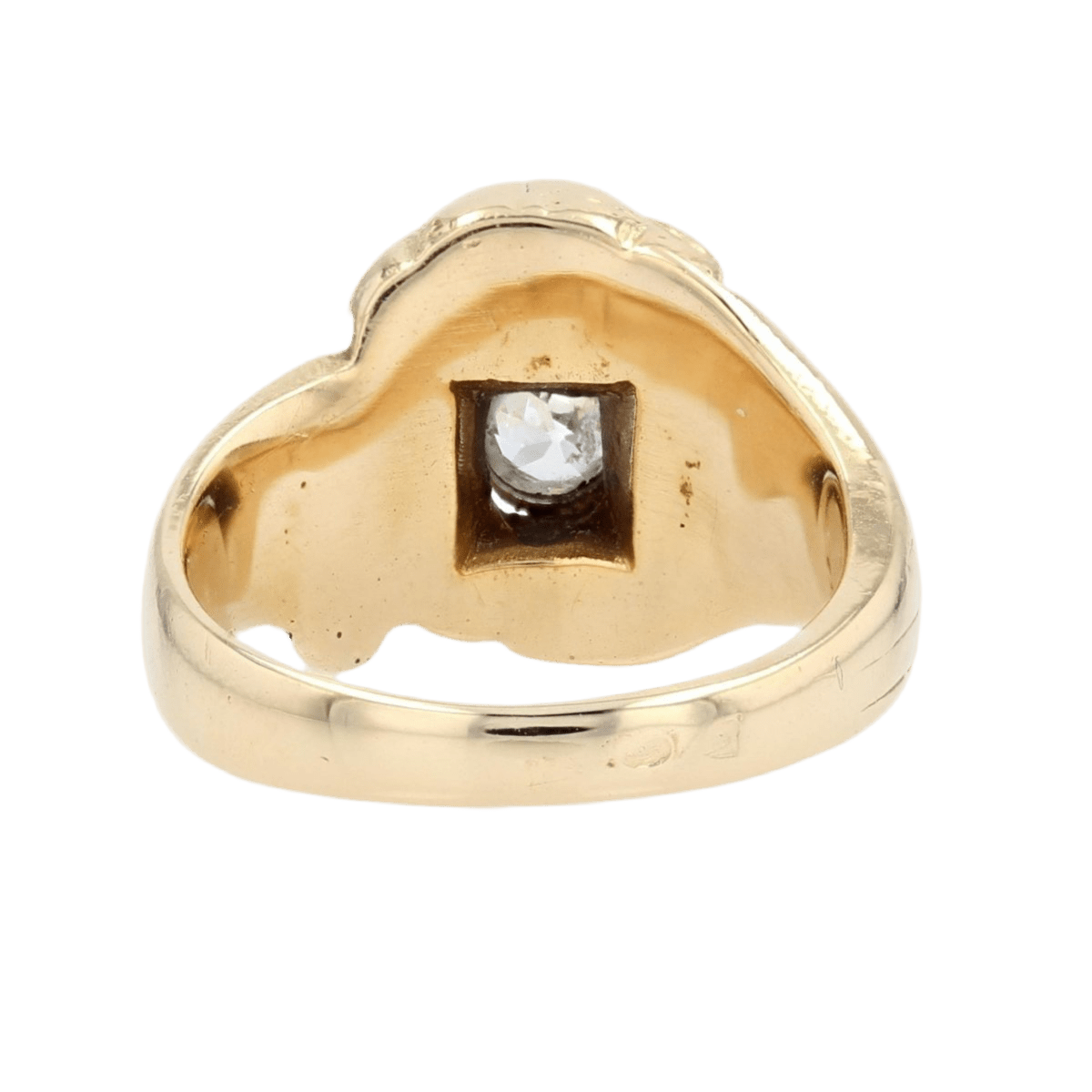 Bague Dôme en or jaune, platine et diamant - Castafiore