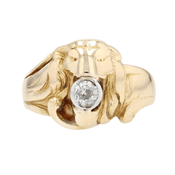 Bague Dôme en or jaune, platine et diamant - Castafiore