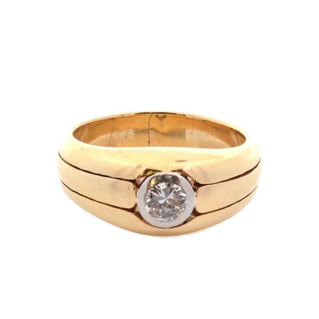 Bague Dôme en or jaune, platine et diamant - Castafiore