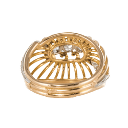 Bague Dôme en or jaune, platine et diamants - Castafiore