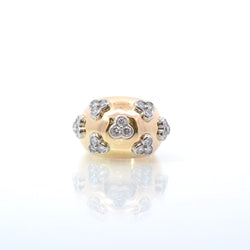 Bague Dôme en or jaune, platine et diamants - Castafiore