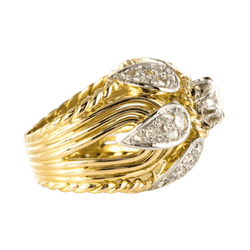 Bague Dôme en or jaune, platine et diamants - Castafiore