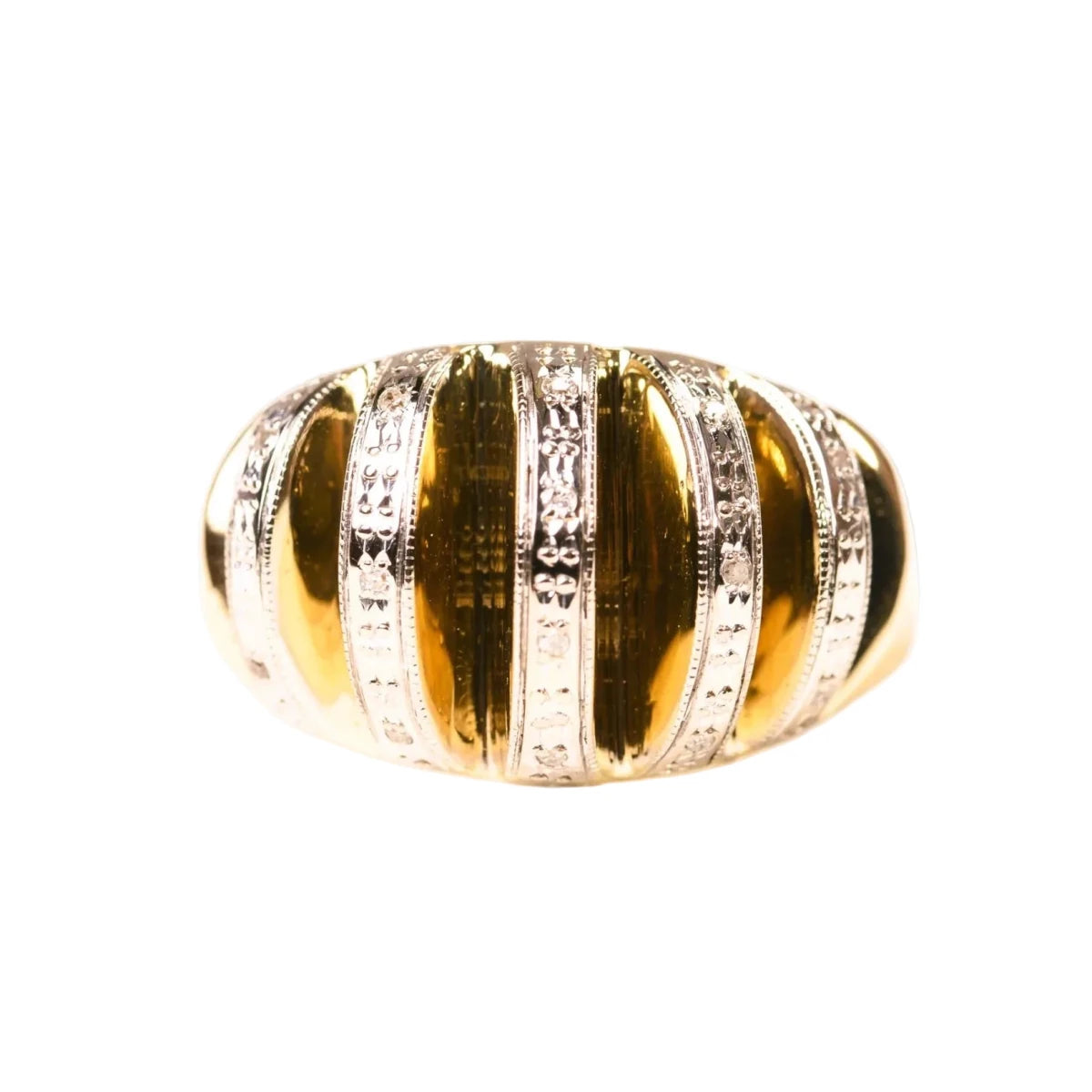 Bague Dôme en or jaune, platine et diamants - Castafiore