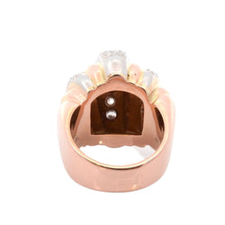 Bague Dôme en or jaune, platine, et diamants - Castafiore