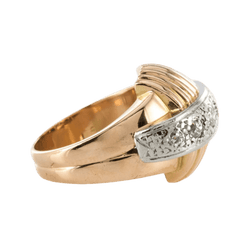 Bague Dôme en or jaune, platine et diamants - Castafiore