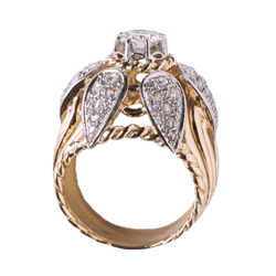 Bague Dôme en or jaune, platine et diamants - Castafiore