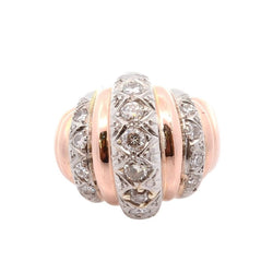 Bague Dôme en or jaune, platine, et diamants - Castafiore