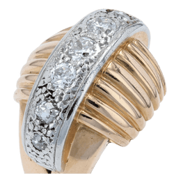 Bague Dôme en or jaune, platine et diamants - Castafiore