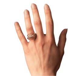 Bague Dôme en or jaune, platine et diamants - Castafiore