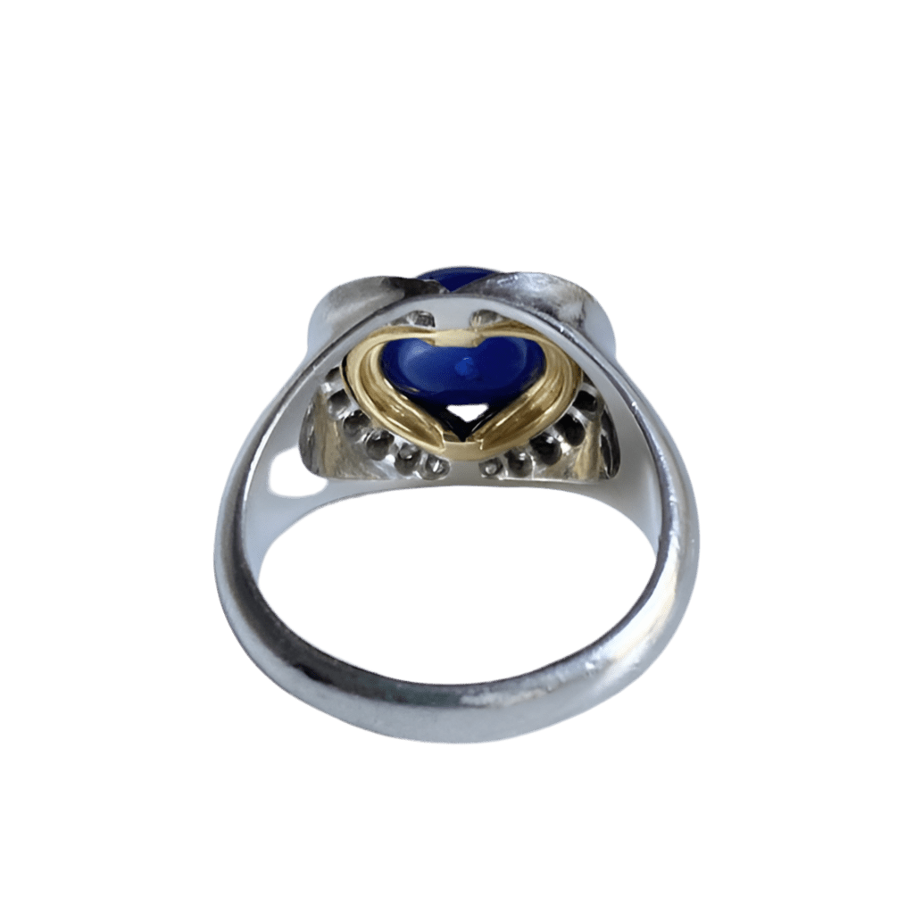 Bague Dôme en or jaune, platine, saphir - Castafiore