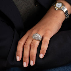 Bague Dôme en or jaune tressé et diamants - Castafiore