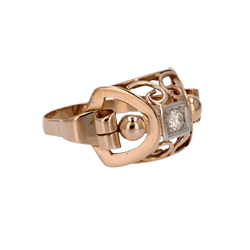 Bague Dôme en or rose et diamant - Castafiore