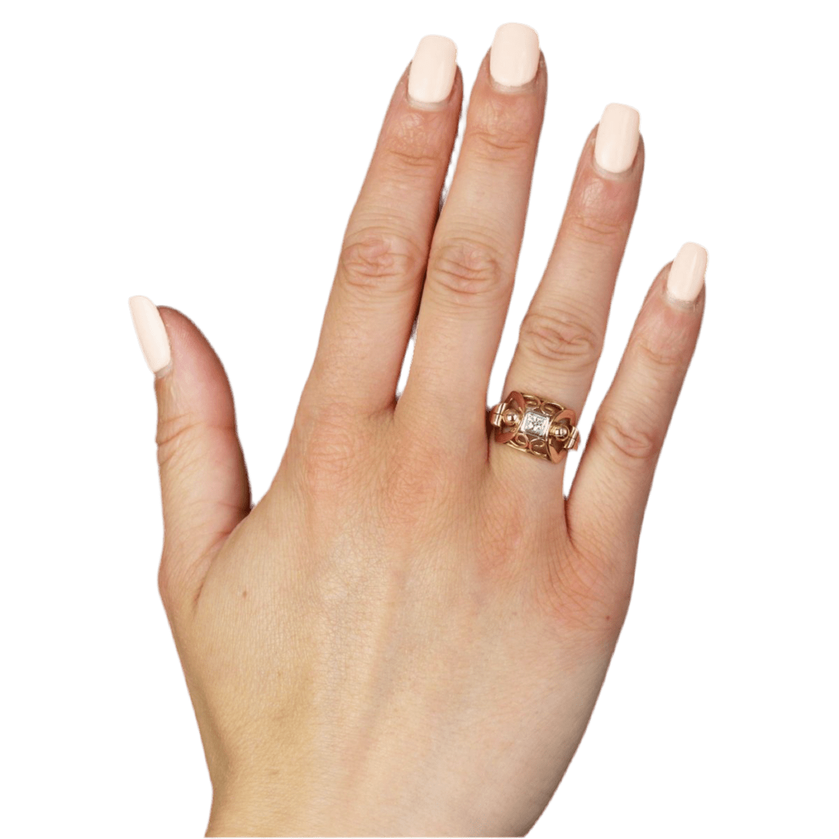 Bague Dôme en or rose et diamant - Castafiore