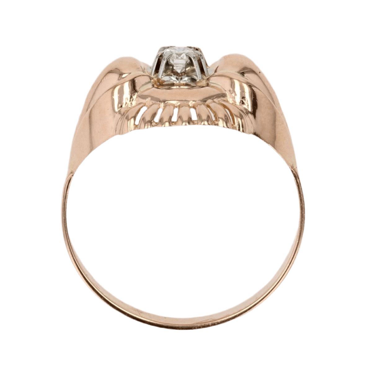 Bague Dôme en or rose et diamant - Castafiore