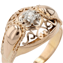 Bague Dôme en or rose et diamant - Castafiore