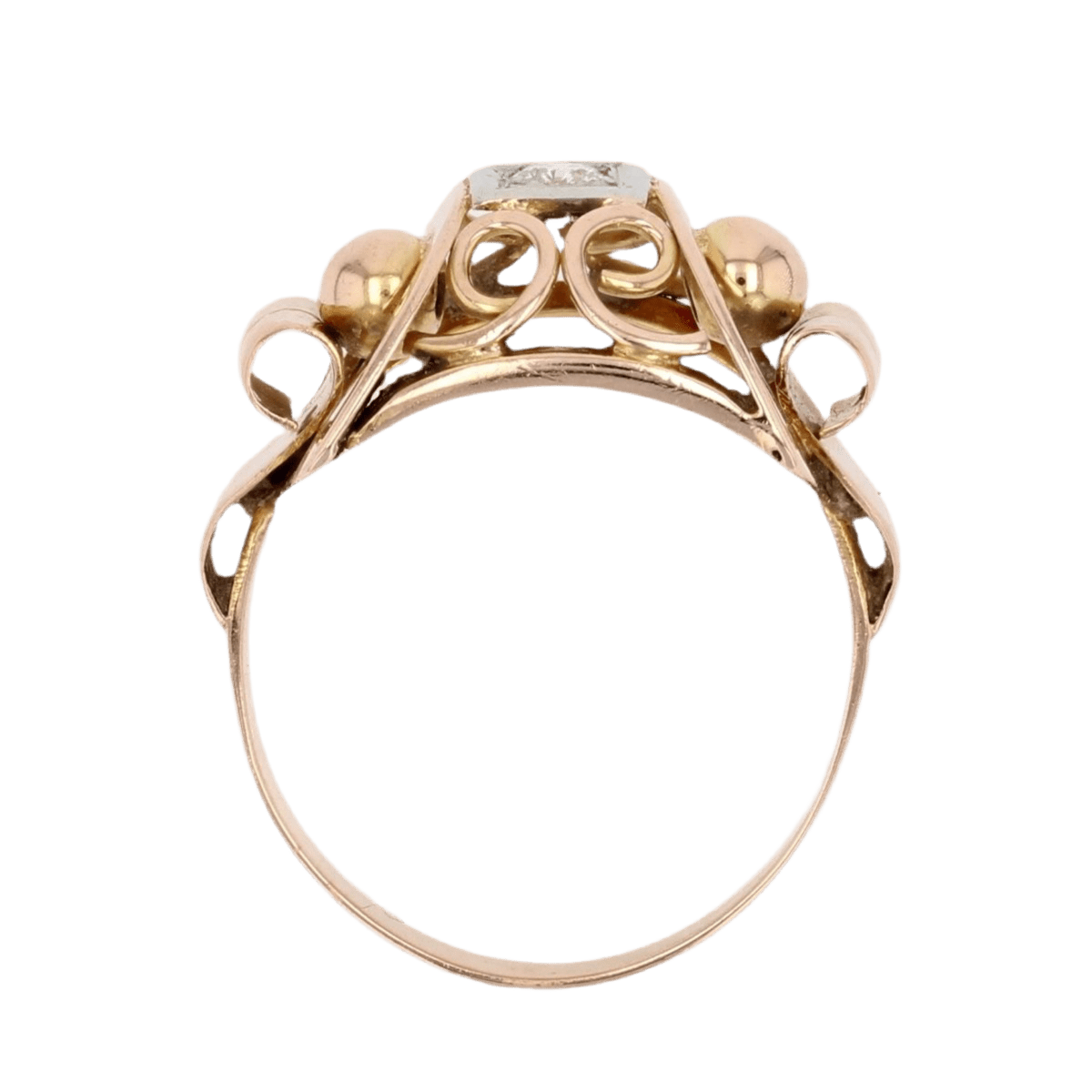 Bague Dôme en or rose et diamant - Castafiore