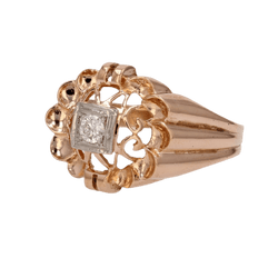 Bague Dôme en or rose et diamant - Castafiore