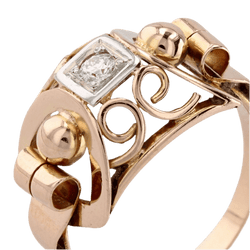 Bague Dôme en or rose et diamant - Castafiore