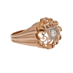 Bague Dôme en or rose et diamant - Castafiore