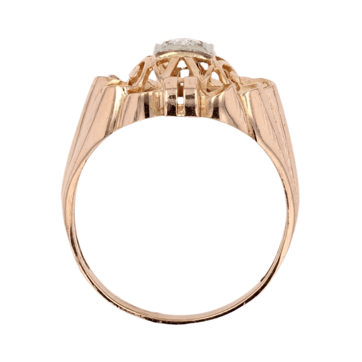 Bague Dôme en or rose et diamant - Castafiore