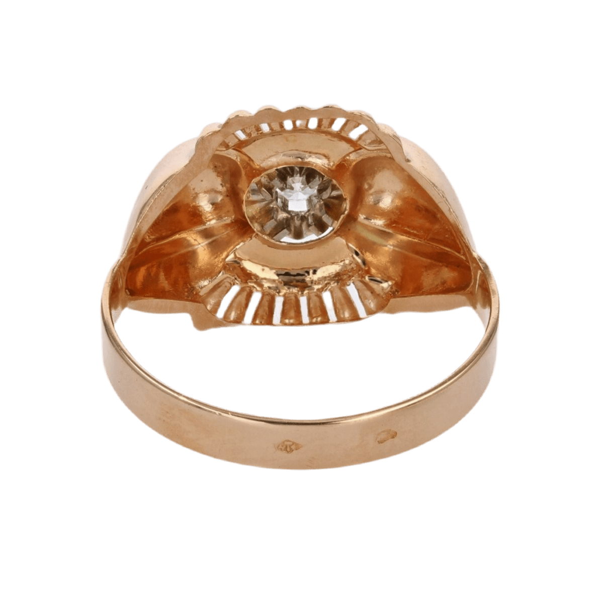 Bague Dôme en or rose et diamant - Castafiore