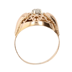 Bague Dôme en or rose et diamant - Castafiore